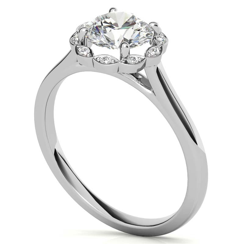 Round Petite Moissanite Engagement Ring