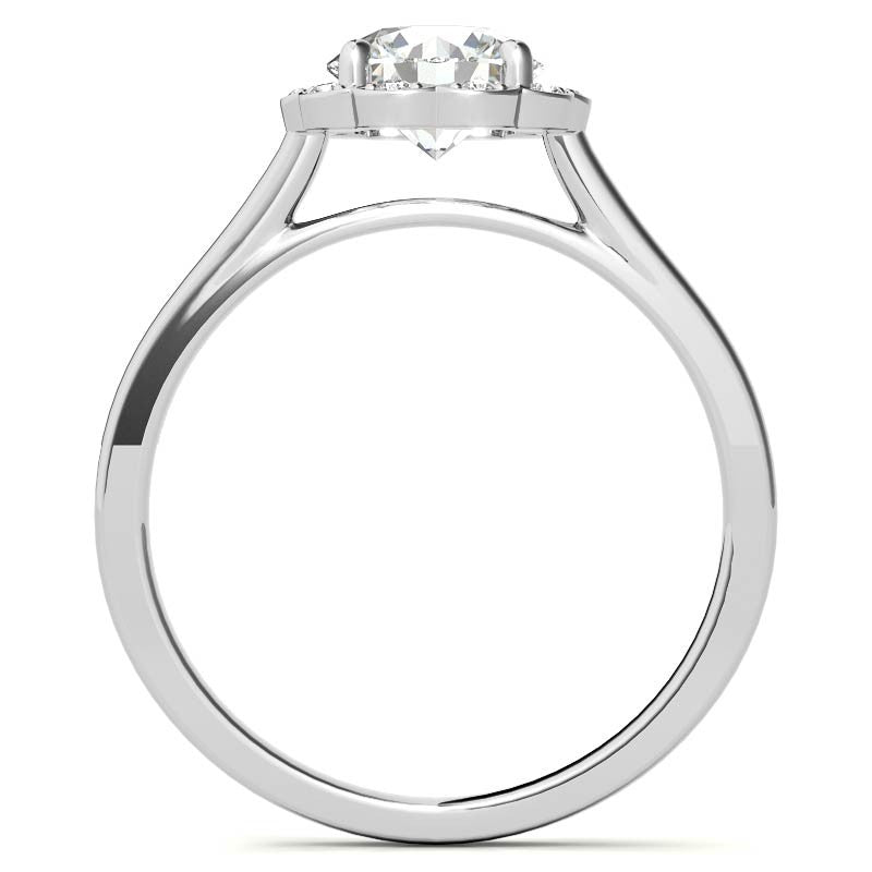 Round Petite Moissanite Engagement Ring