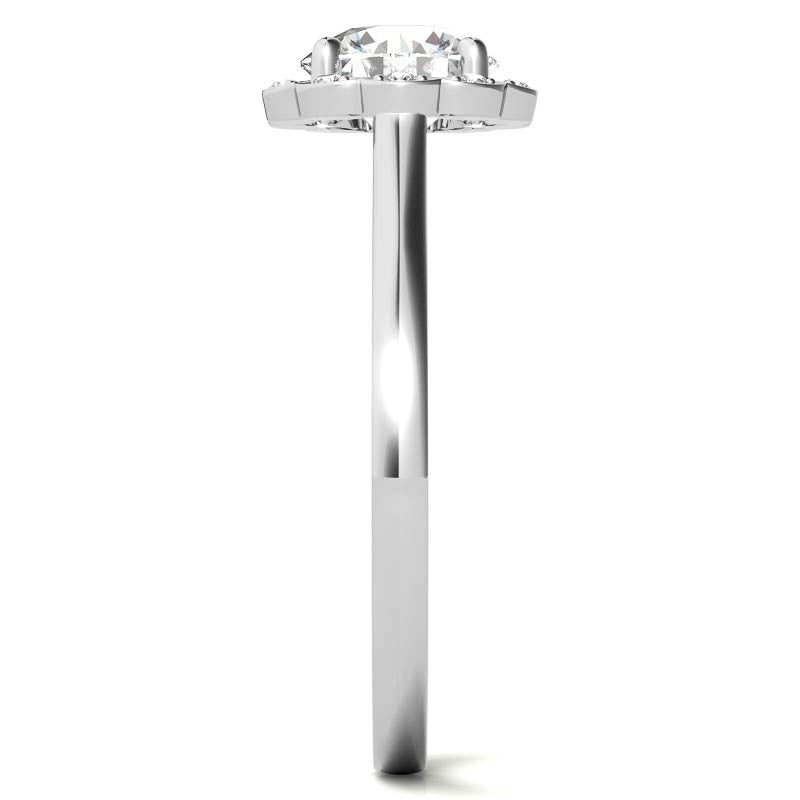 Round Petite Moissanite Engagement Ring