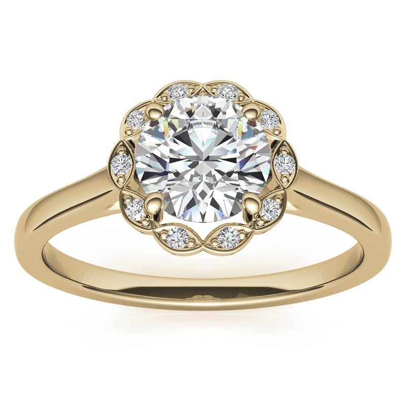 Round Petite Moissanite Engagement Ring