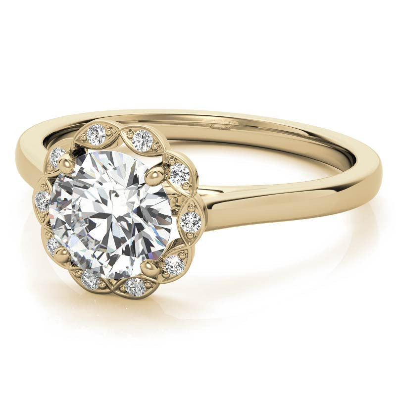 Round Petite Moissanite Engagement Ring