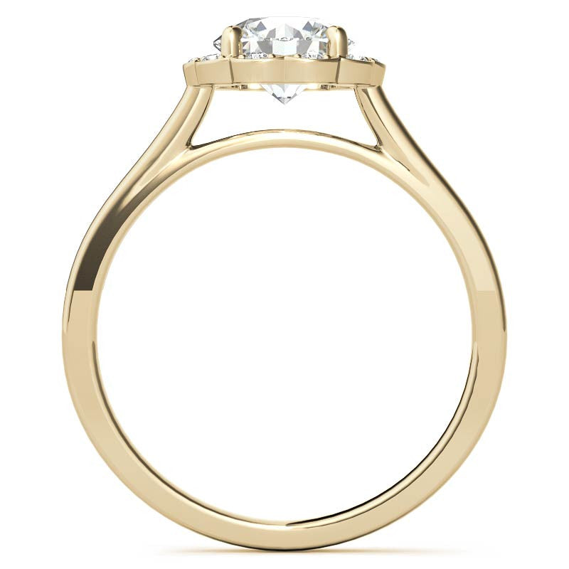Round Petite Moissanite Engagement Ring