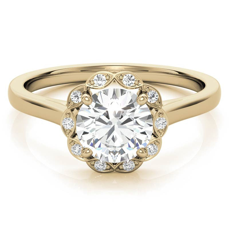 Round Petite Moissanite Engagement Ring