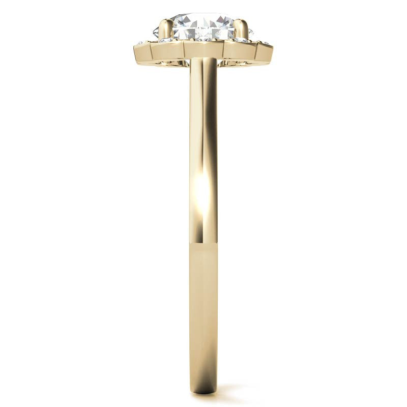 Round Petite Moissanite Engagement Ring