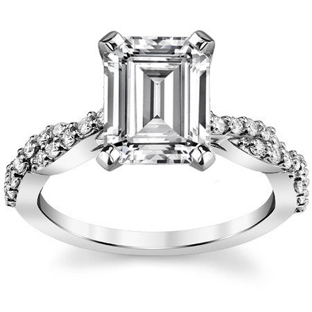 Round Brilliant Moissanite Twisted Infinity Engagement Ring, 0.30ct