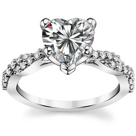 Round Brilliant Moissanite Twisted Infinity Engagement Ring, 0.30ct
