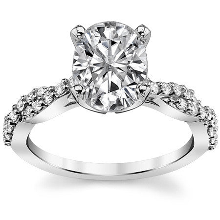Round Brilliant Moissanite Twisted Infinity Engagement Ring, 0.30ct