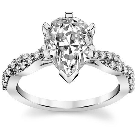 Round Brilliant Moissanite Twisted Infinity Engagement Ring, 0.30ct