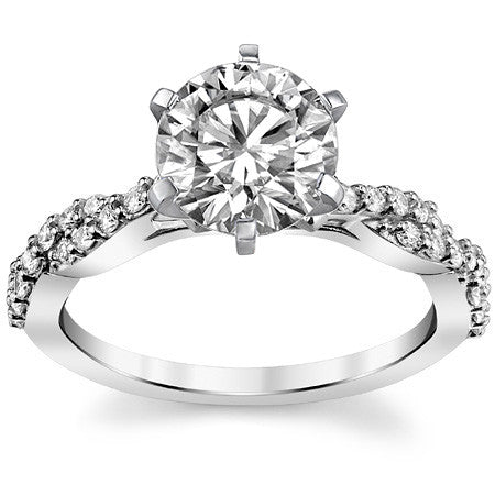 Round Brilliant Moissanite Twisted Infinity Engagement Ring, 0.30ct