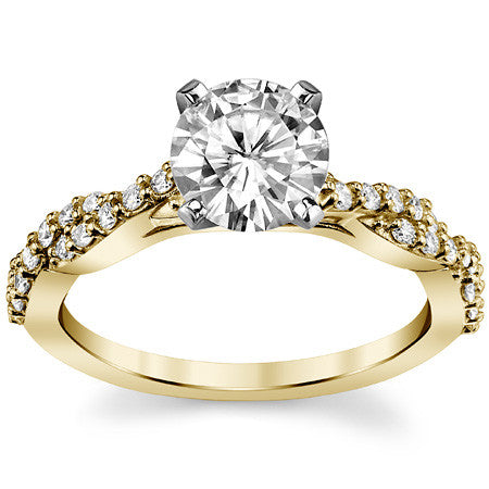 Round Brilliant Moissanite Twisted Infinity Engagement Ring, 0.30ct