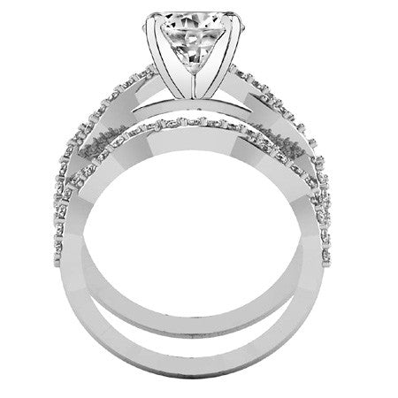 Round Brilliant Moissanite Twisted Infinity Engagement Ring, 0.30ct