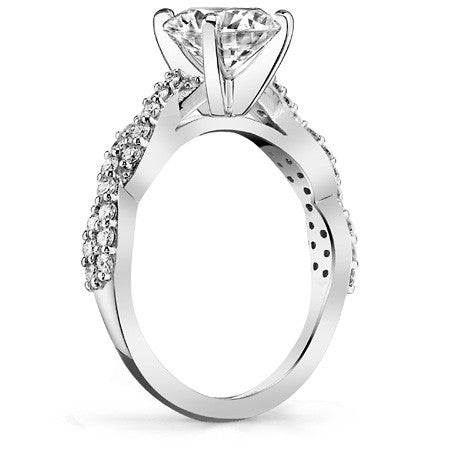 Round Brilliant Moissanite Twisted Infinity Engagement Ring, 0.30ct