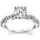 Round Brilliant Moissanite Twisted Infinity Engagement Ring, 0.30ct