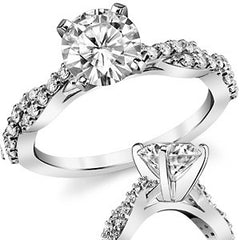 Round Brilliant Moissanite Twisted Infinity Engagement Ring, 0.30ct