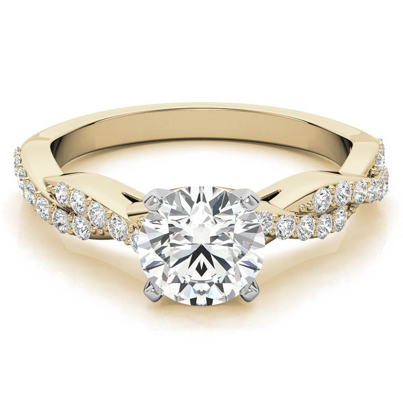 Round Brilliant Moissanite Twisted Infinity Engagement Ring, 0.30ct