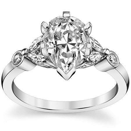 Round & Marquise Moissanite Engagement Ring