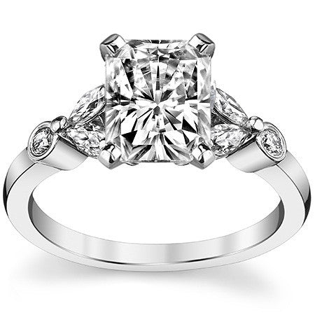 Round & Marquise Moissanite Engagement Ring
