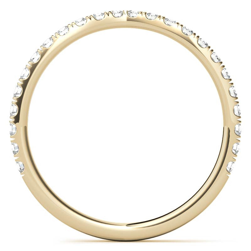 Petite Round U-Prong Moissanite Engagement Ring with Hidden Halo