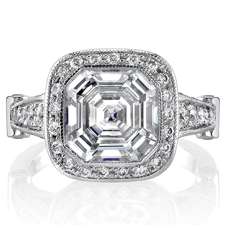 Ornate Legacy Asscher Engagement Ring
