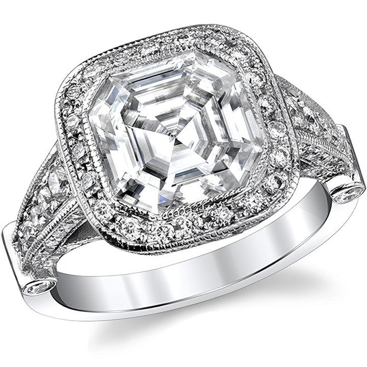 Ornate Legacy Asscher Engagement Ring