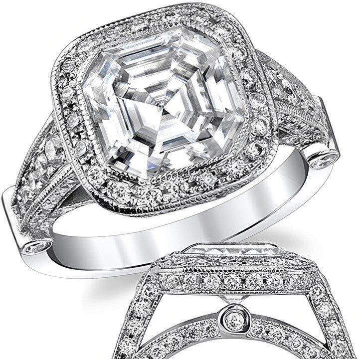 Ornate Legacy Asscher Engagement Ring