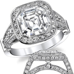 Ornate Legacy Asscher Engagement Ring