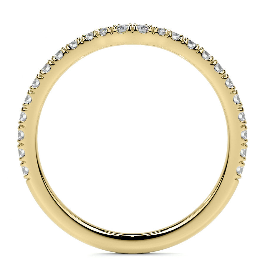 Cushion Moissanite Diamond Pave Basket Engagement Ring