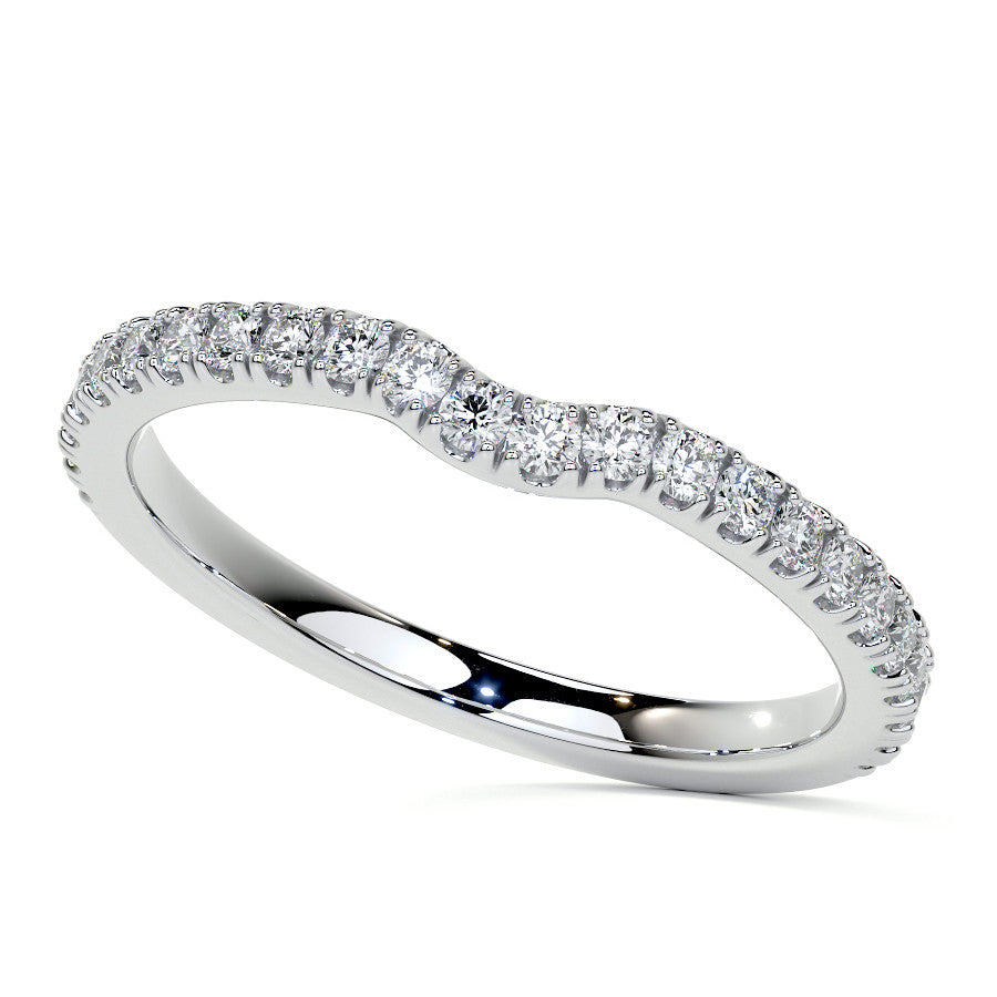 Round Brilliant Moissanite Diamond Pave Basket Engagement Ring