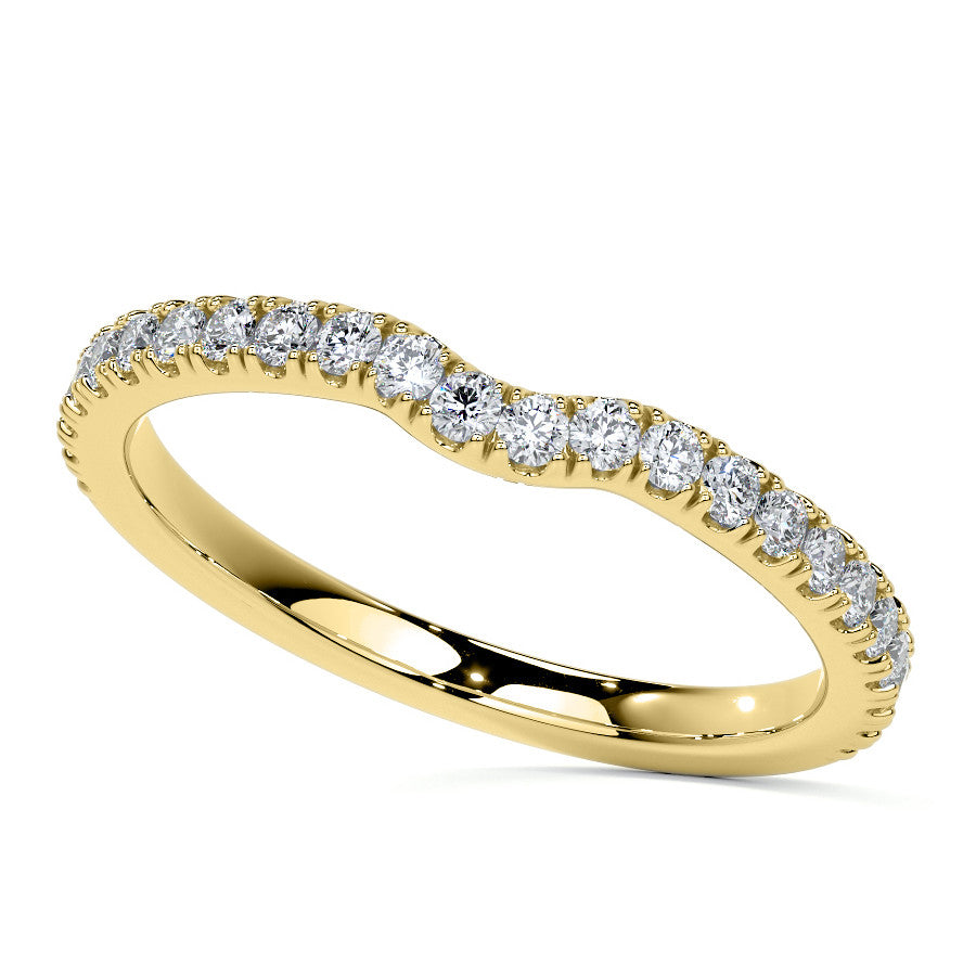 Round Brilliant Moissanite Diamond Pave Basket Engagement Ring