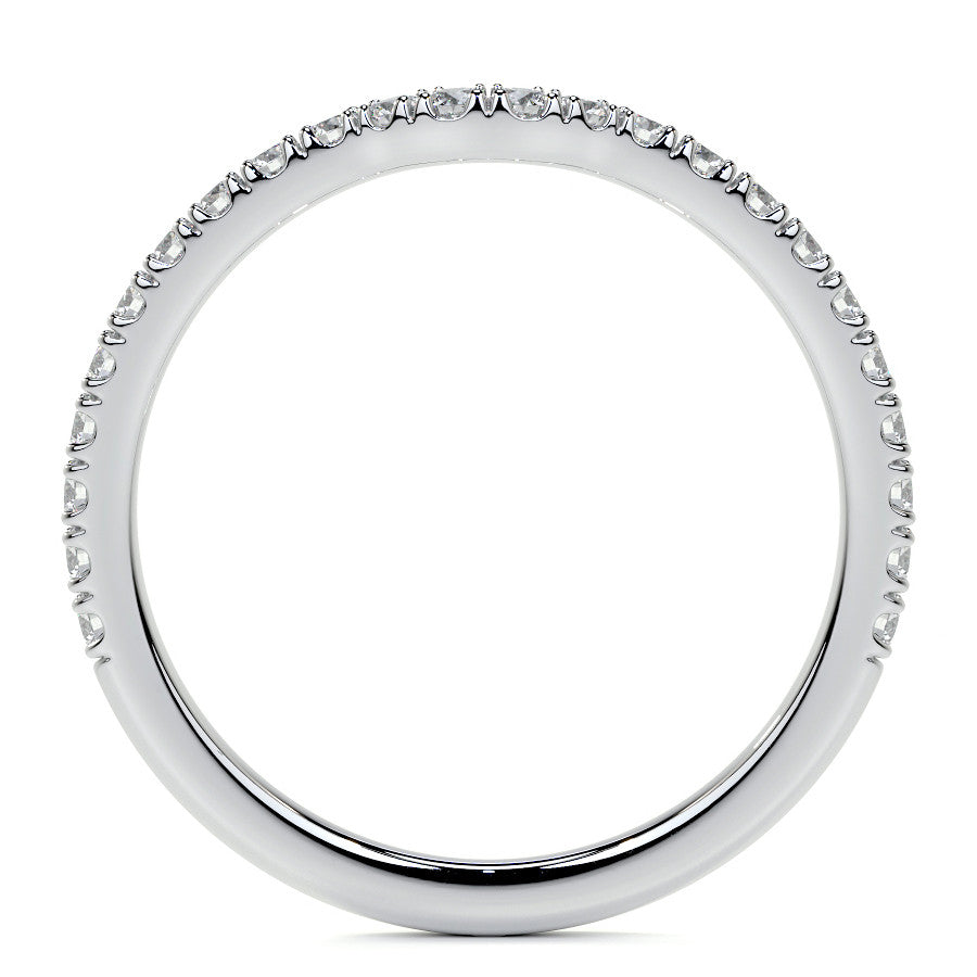 Round Brilliant Moissanite Diamond Pave Basket Engagement Ring