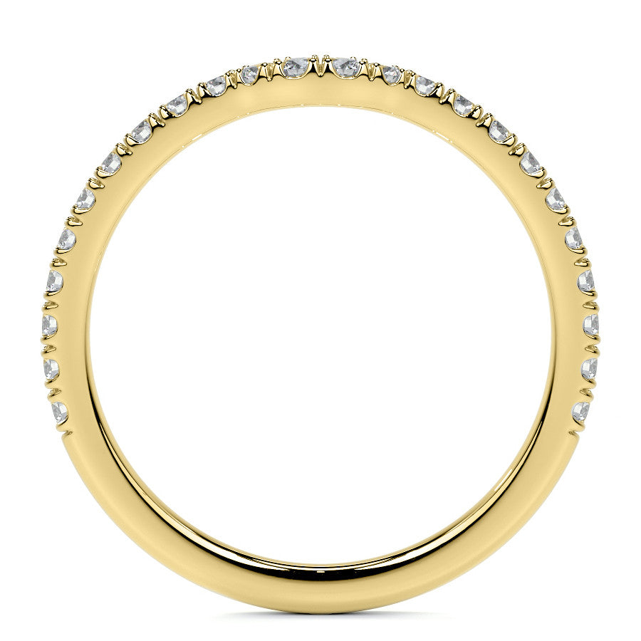 Round Brilliant Moissanite Diamond Pave Basket Engagement Ring