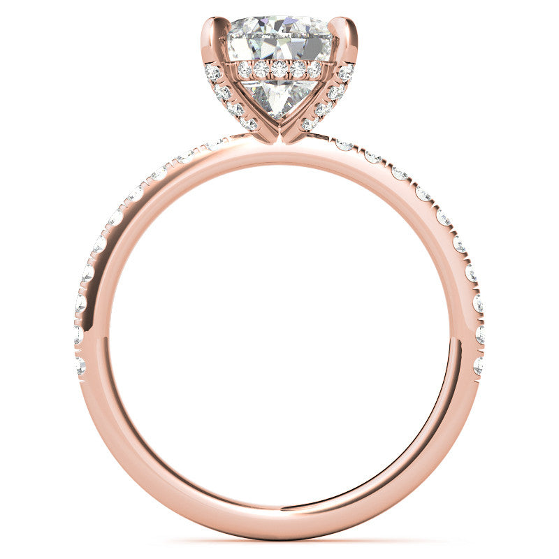 Pear Moissanite Diamond Pave Basket Engagement Ring