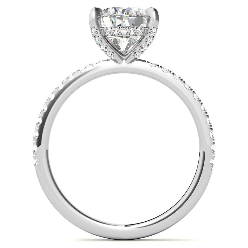 Pear Moissanite Diamond Pave Basket Engagement Ring