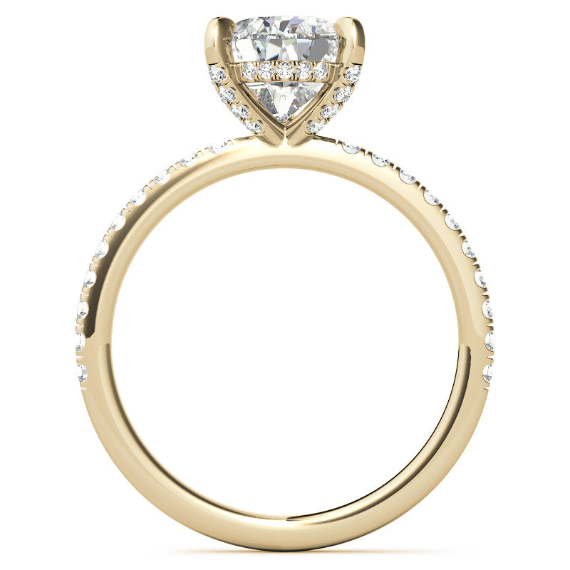 Pear Moissanite Diamond Pave Basket Engagement Ring