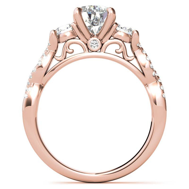 Three-Stone Pear Moissanite Engagement Ring