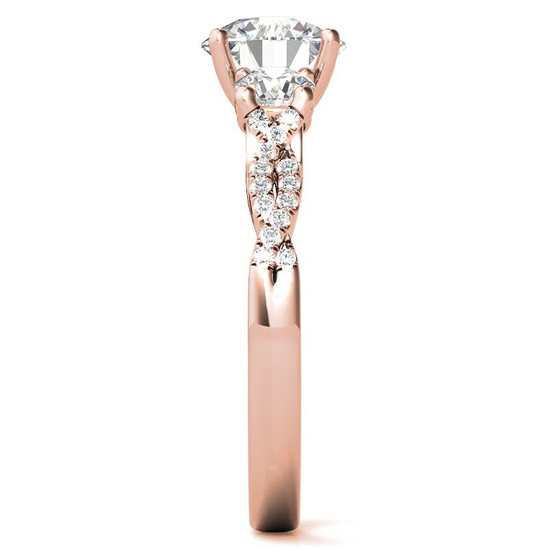 Three-Stone Round Brilliant Moissanite Engagement Ring
