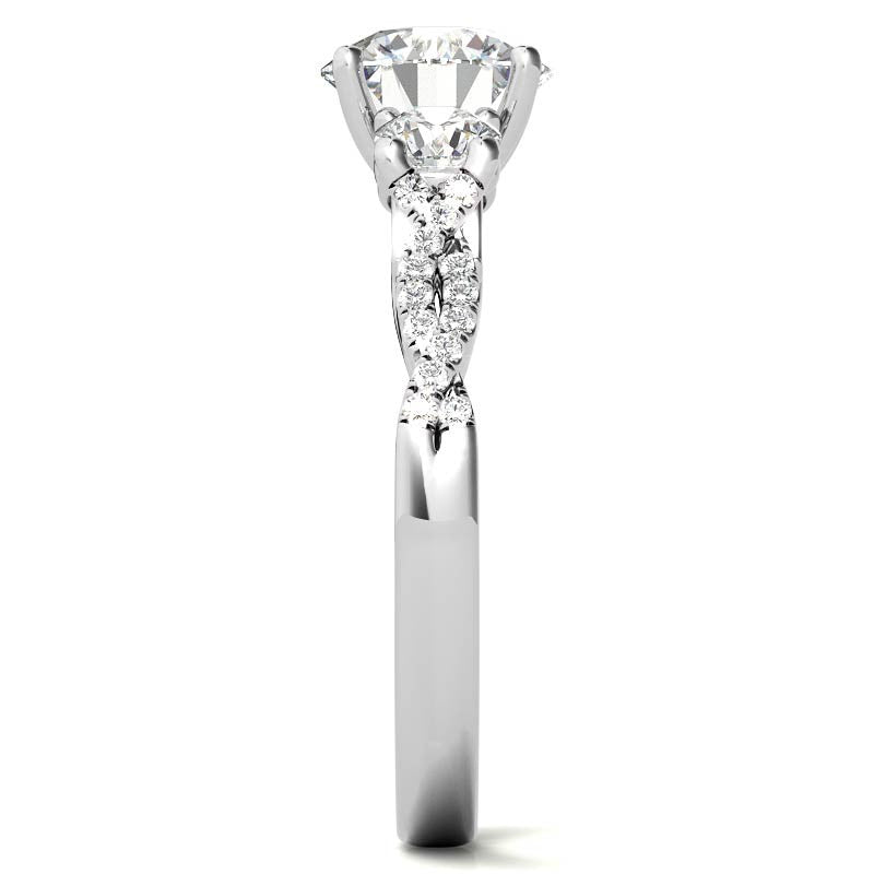 Three-Stone Round Brilliant Moissanite Engagement Ring