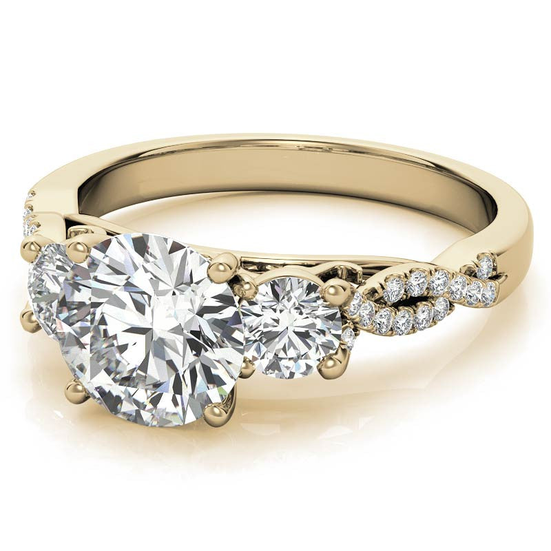 Three-Stone Round Brilliant Moissanite Engagement Ring
