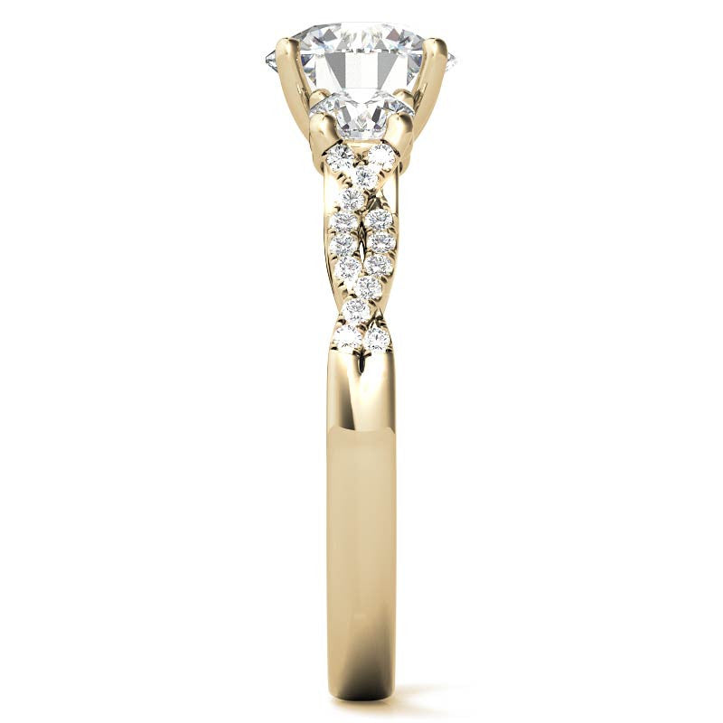 Three-Stone Round Brilliant Moissanite Engagement Ring