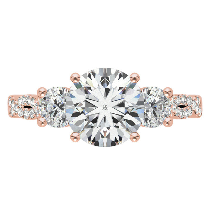 Three-Stone Round Brilliant Moissanite Engagement Ring