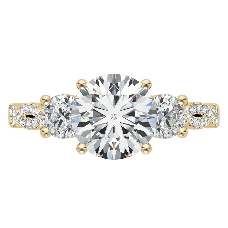Three-Stone Round Brilliant Moissanite Engagement Ring
