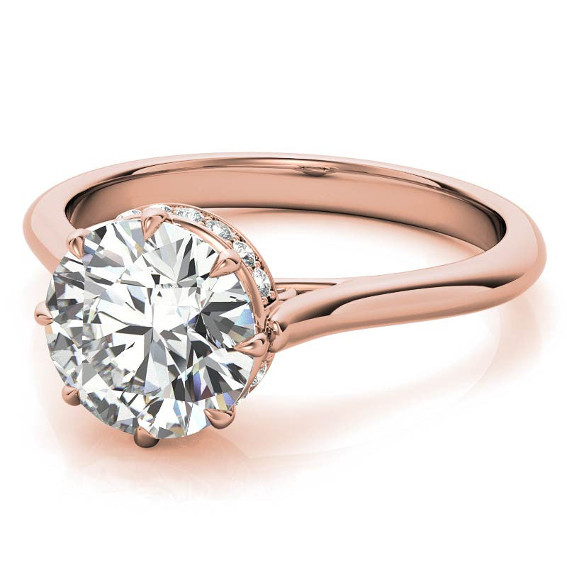 8-Prong Cathedral Collar Round Brilliant Engagement Ring