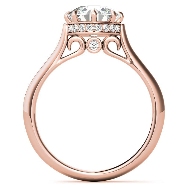 8-Prong Cathedral Collar Round Brilliant Engagement Ring