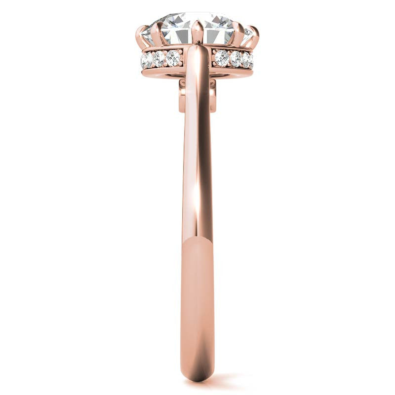 8-Prong Cathedral Collar Round Brilliant Engagement Ring