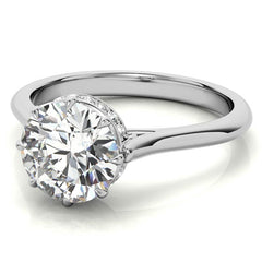 8-Prong Cathedral Collar Round Brilliant Engagement Ring