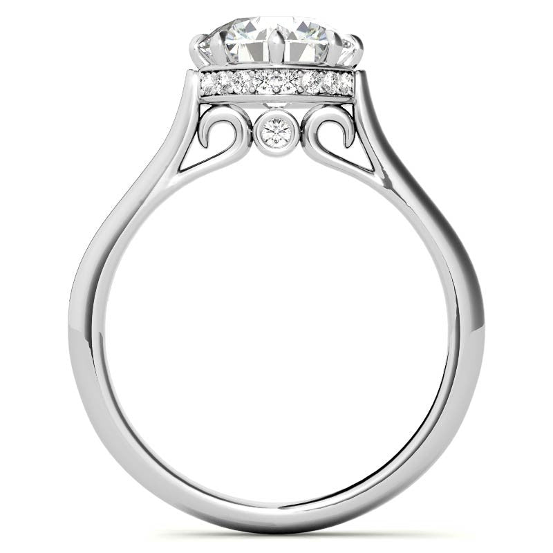 8-Prong Cathedral Collar Round Brilliant Engagement Ring