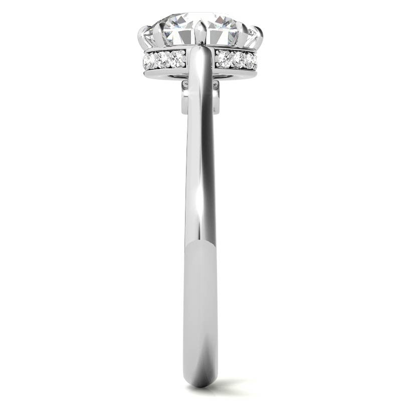 8-Prong Cathedral Collar Round Brilliant Engagement Ring
