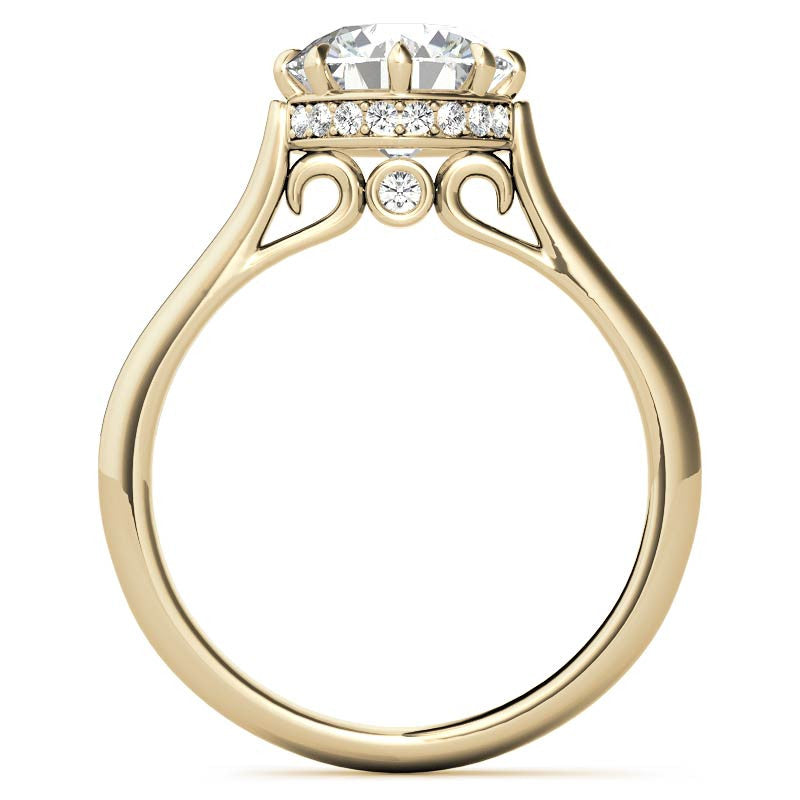 8-Prong Cathedral Collar Round Brilliant Engagement Ring