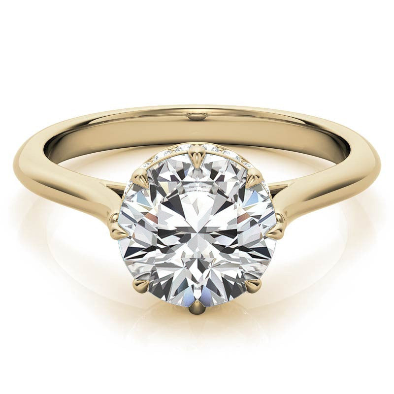 8-Prong Cathedral Collar Round Brilliant Engagement Ring