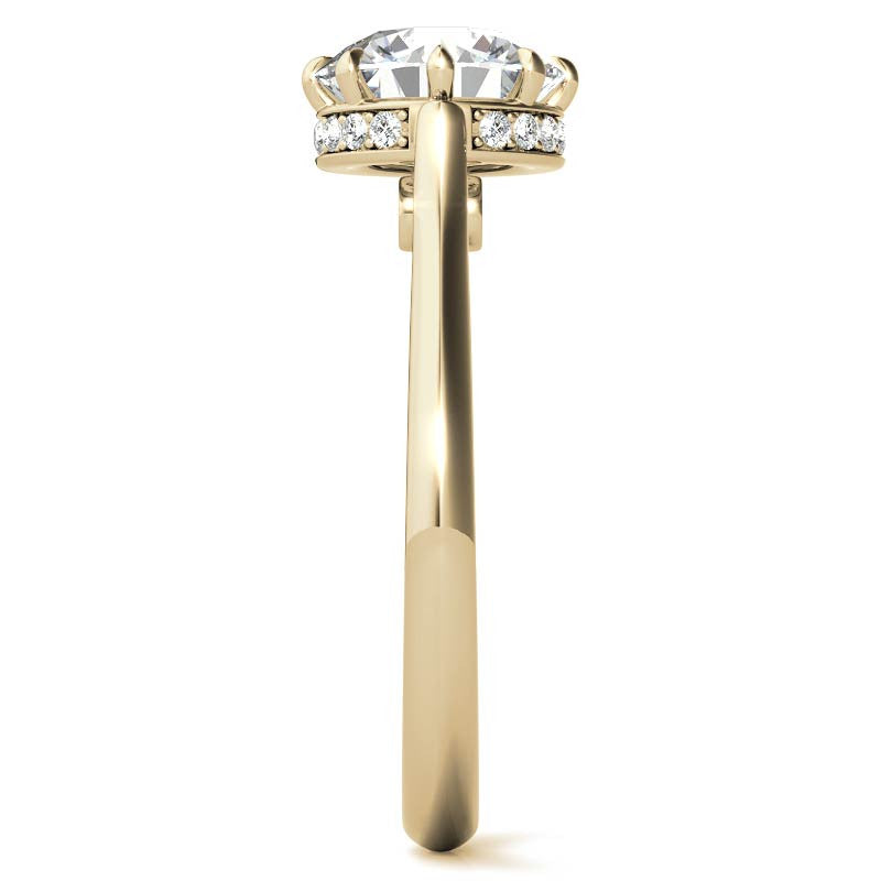8-Prong Cathedral Collar Round Brilliant Engagement Ring